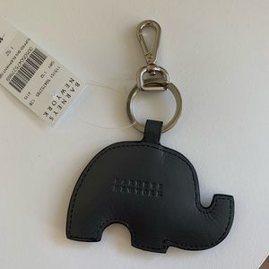 New Barney’s leather Elephant charm keychain